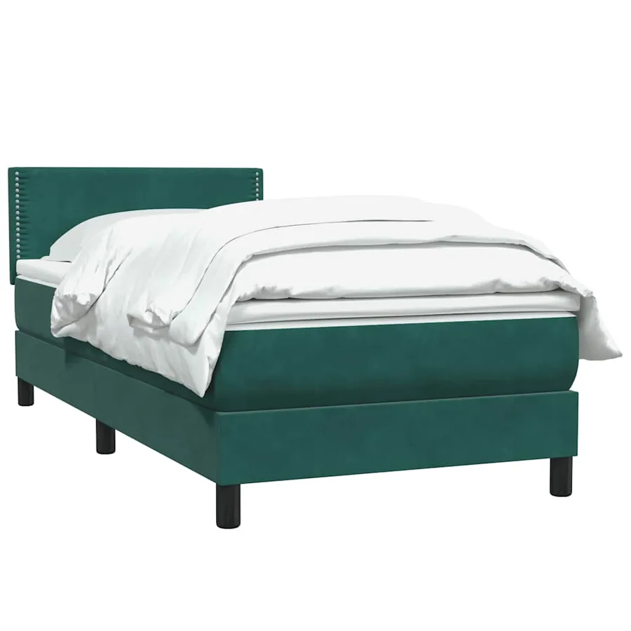 Sommier à lattes de lit et matelas vert foncé 80x210 cm velours - 3