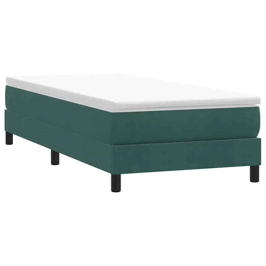 Sommier à lattes de lit et matelas vert foncé 80x210 cm velours - 5