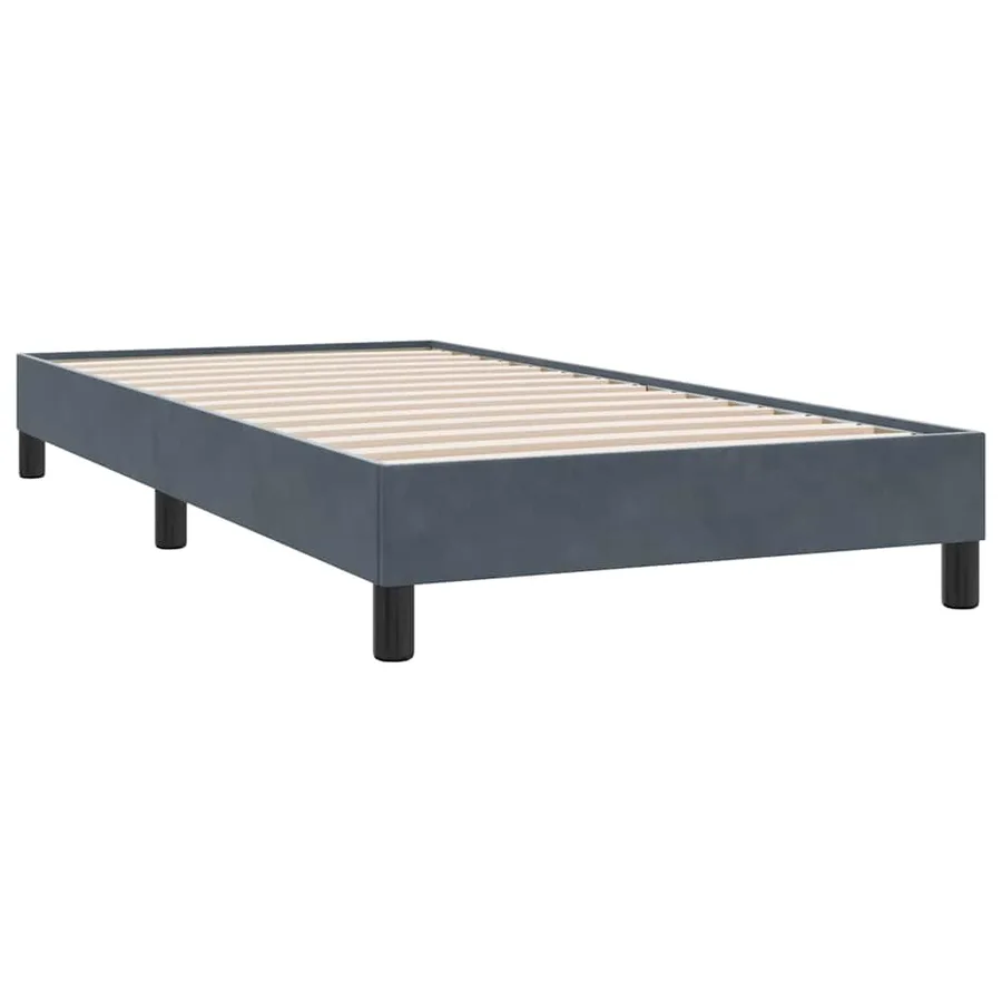 Sommier à lattes de lit et matelas et LED gris foncé 90x210 cm velours - 6