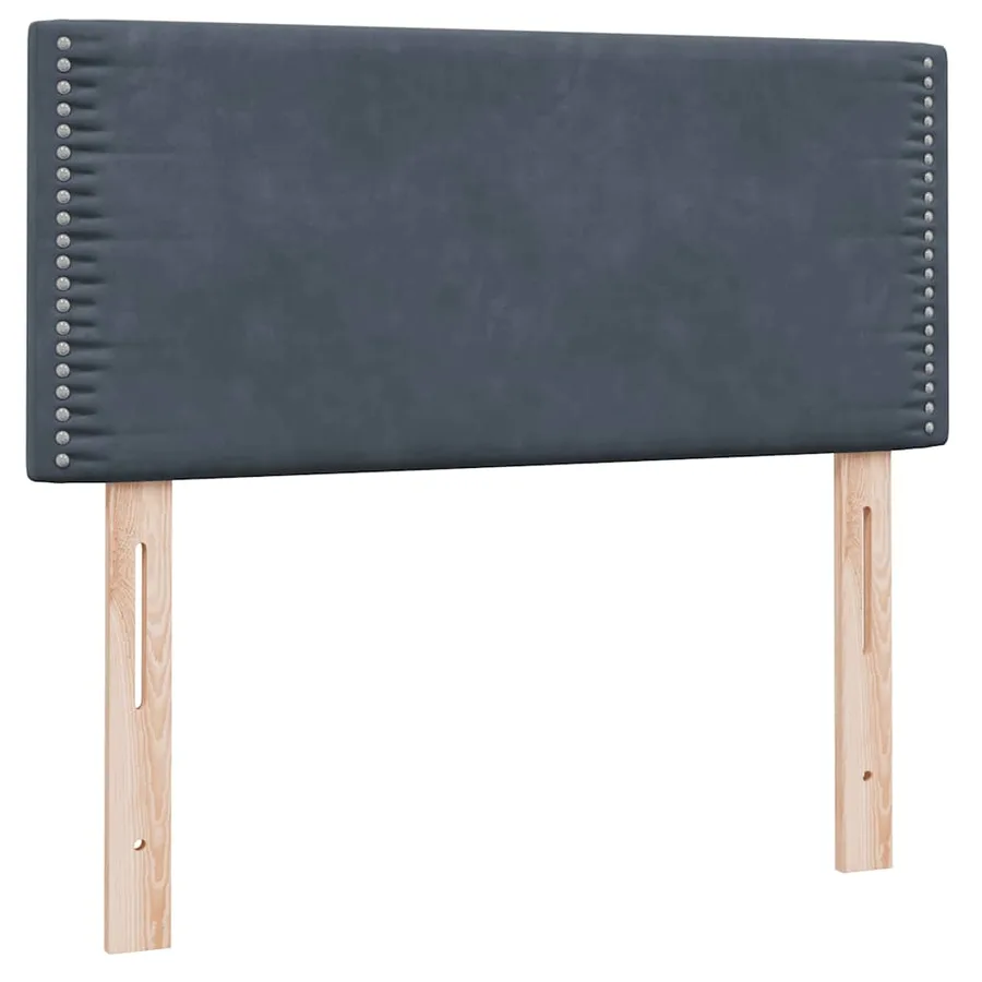 Sommier à lattes de lit et matelas et LED gris foncé 90x210 cm velours - 7