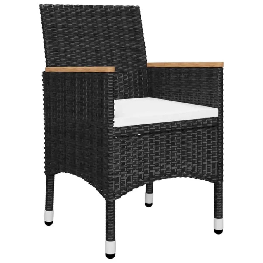 Ensemble à manger de jardin 5 pcs Noir - 3