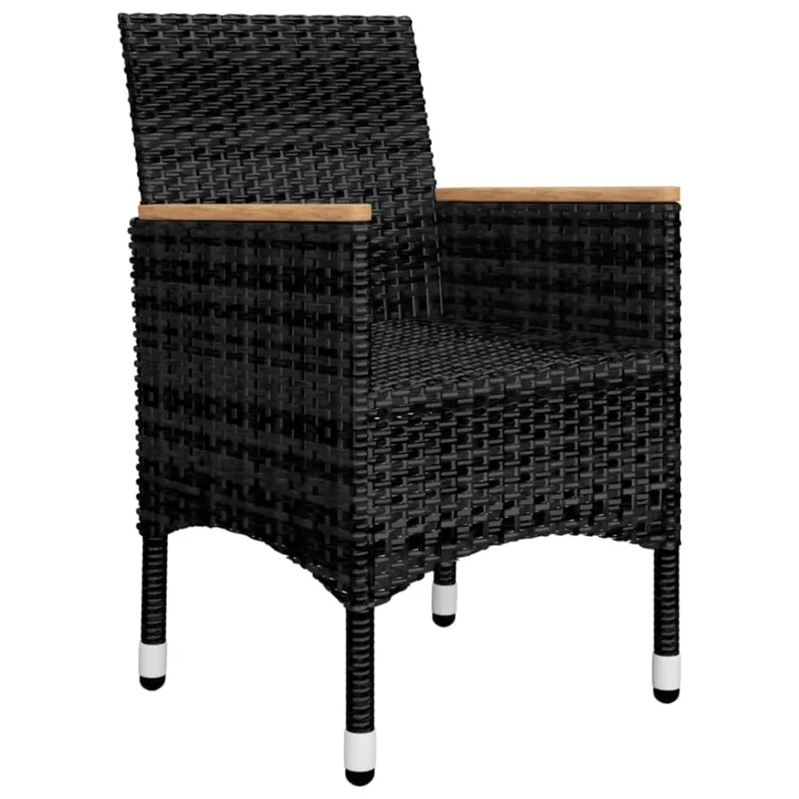 Ensemble à manger de jardin 5 pcs Noir - 6
