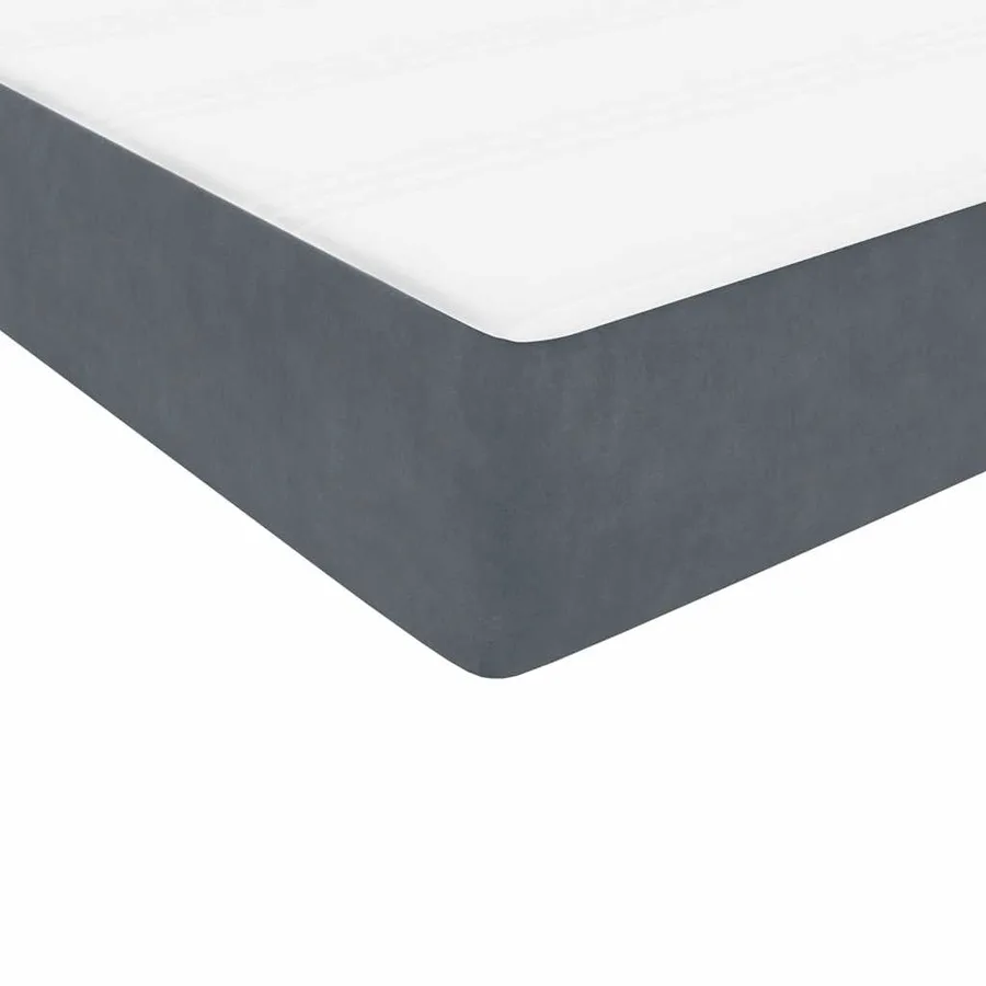 Sommier à lattes de lit et matelas et LED gris foncé 90x210 cm velours - 10