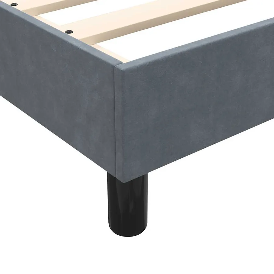 Sommier à lattes de lit et matelas et LED gris foncé 90x210 cm velours - 14