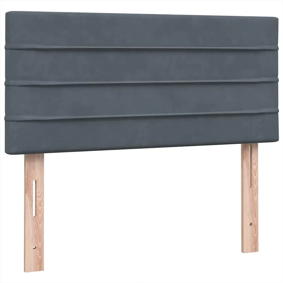 Sommier à lattes de lit et matelas gris foncé 90x210 cm velours - 7