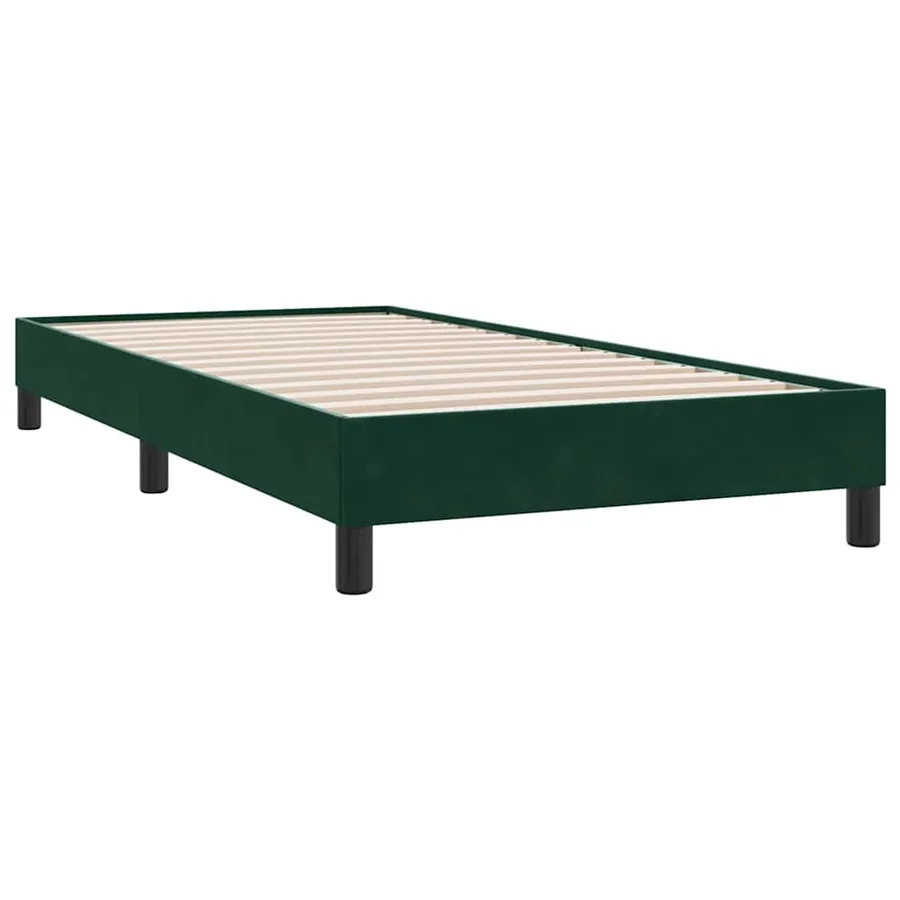 Cadre de lit sans matelas vert foncé 80x220 cm velours - 2