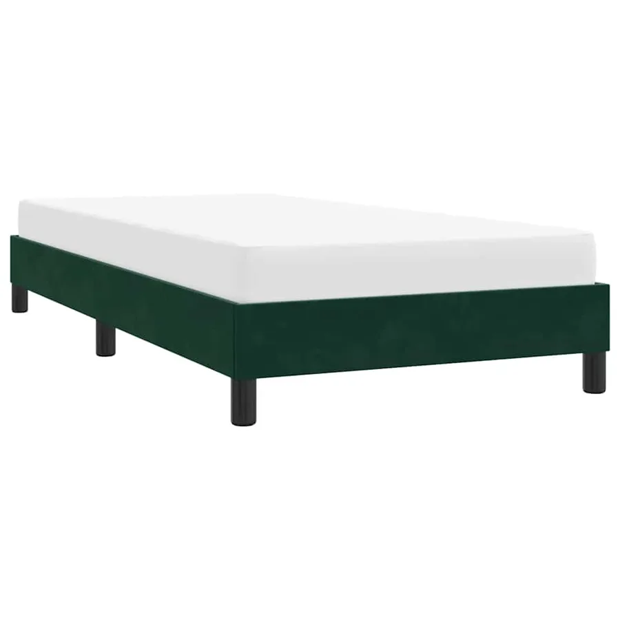 Cadre de lit sans matelas vert foncé 80x220 cm velours - 4