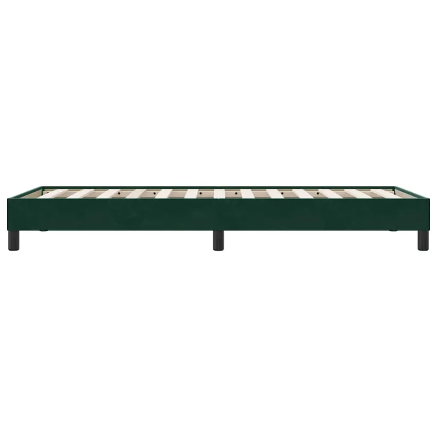 Cadre de lit sans matelas vert foncé 80x220 cm velours - 6