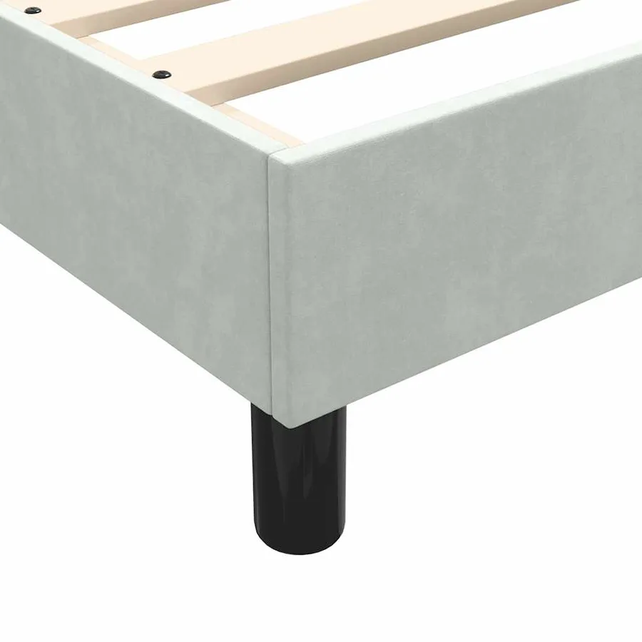 Sommier à lattes de lit et matelas gris clair 80x210 cm velours - 10