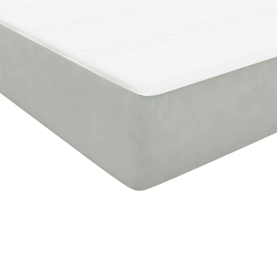 Sommier à lattes de lit et matelas gris clair 80x210 cm velours - 9