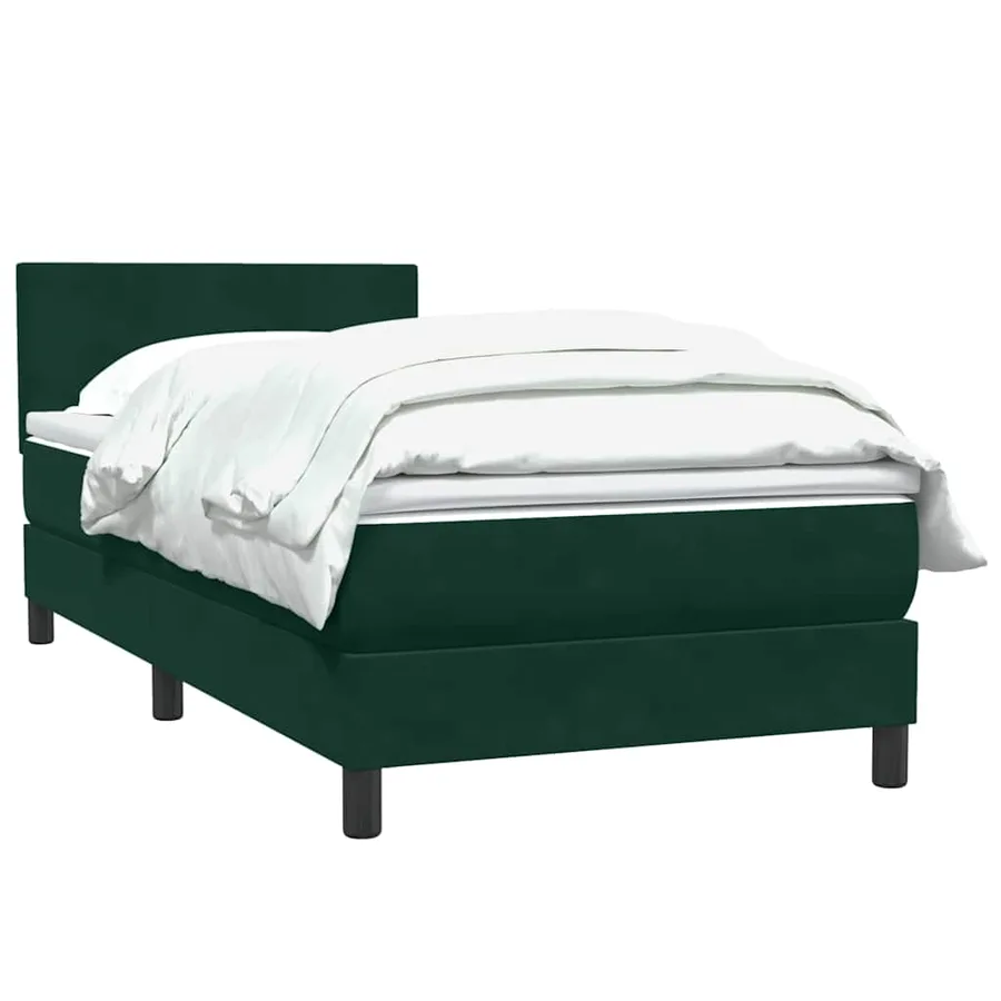 Sommier à lattes de lit et matelas vert foncé 80x220 cm velours - 3