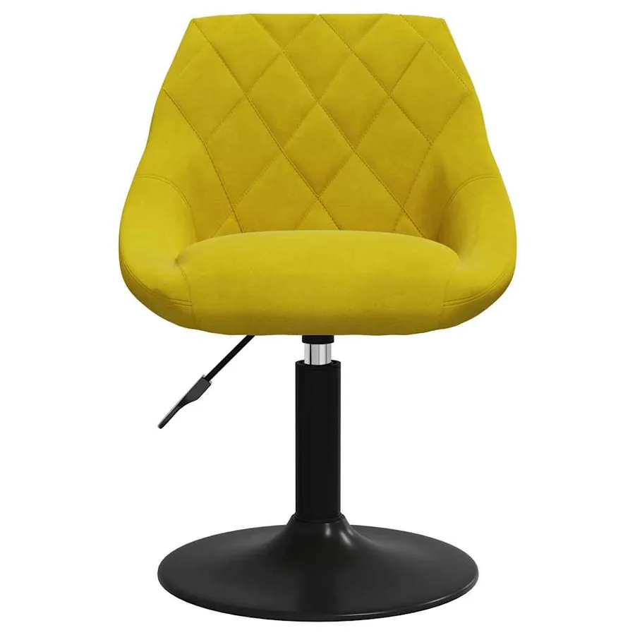 Chaises à manger pivotantes lot de 2 jaune moutarde velours - 4