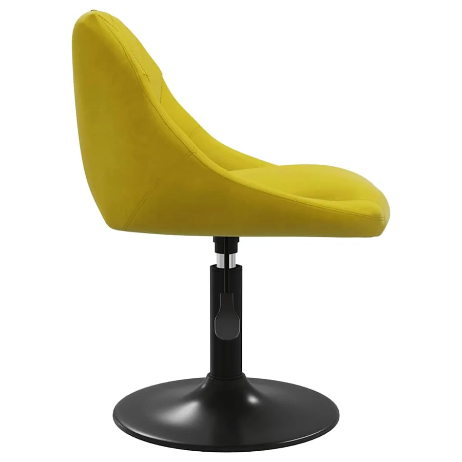 Chaises à manger pivotantes lot de 2 jaune moutarde velours - 5