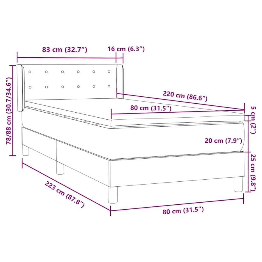 Sommier à lattes de lit et matelas vert foncé 80x220 cm velours - 12