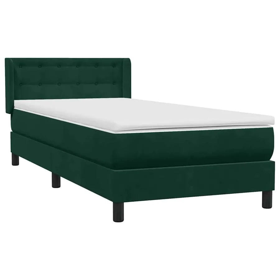 Sommier à lattes de lit et matelas vert foncé 80x220 cm velours - 4