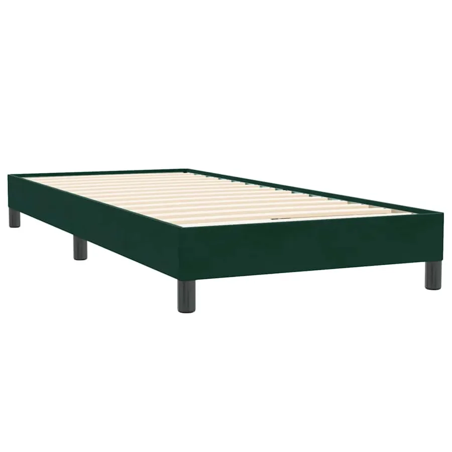 Sommier à lattes de lit et matelas vert foncé 80x220 cm velours - 5