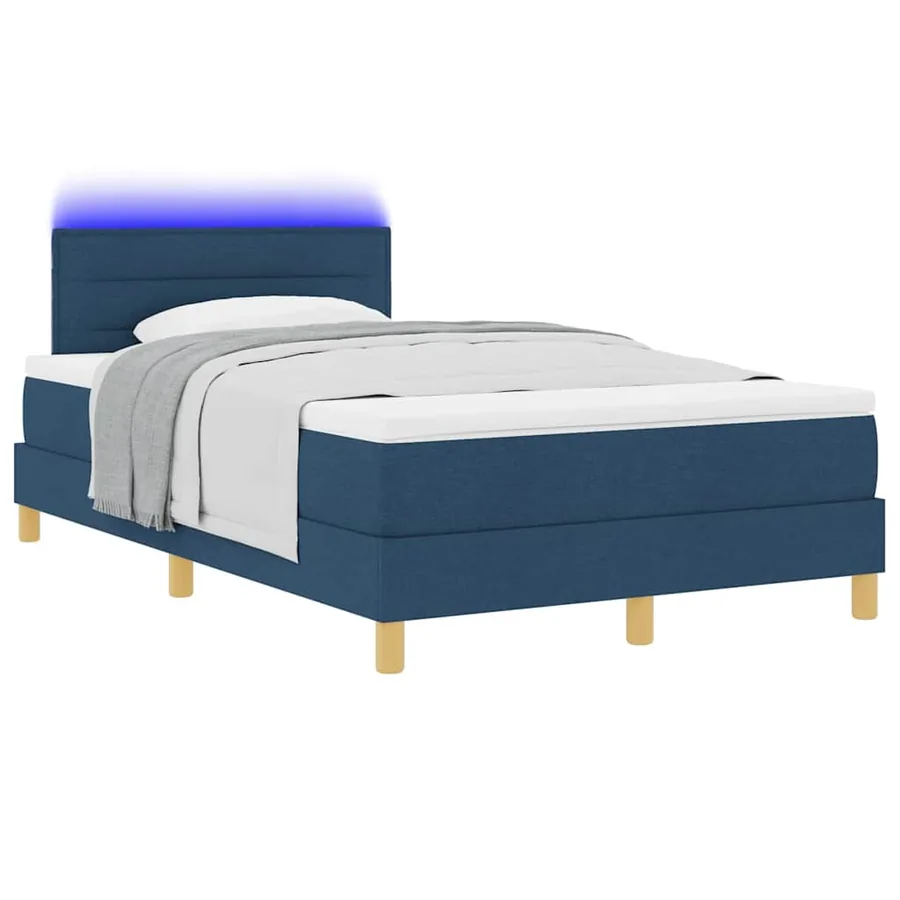 Lit à ressort LED avec bandes LED Bleu 120 x 200 cm tissu - 3