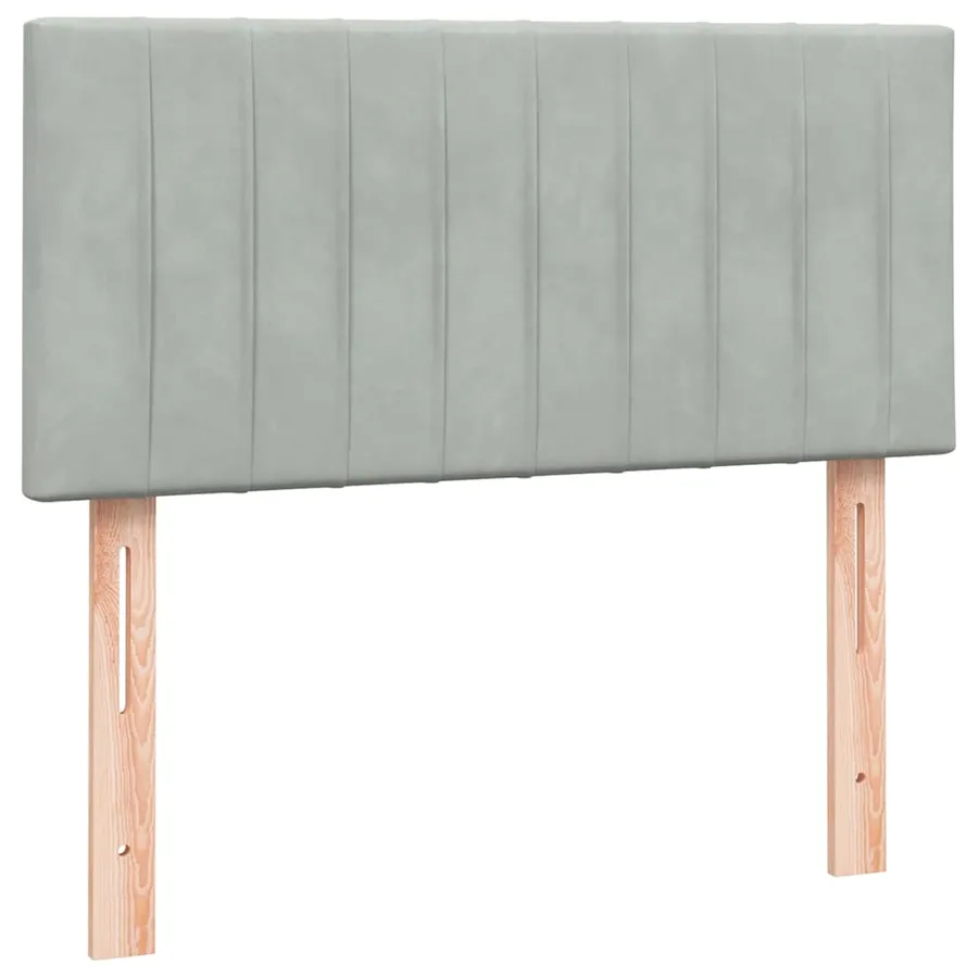 Sommier à lattes de lit et matelas et LED gris clair 80x210 cm velours - 7