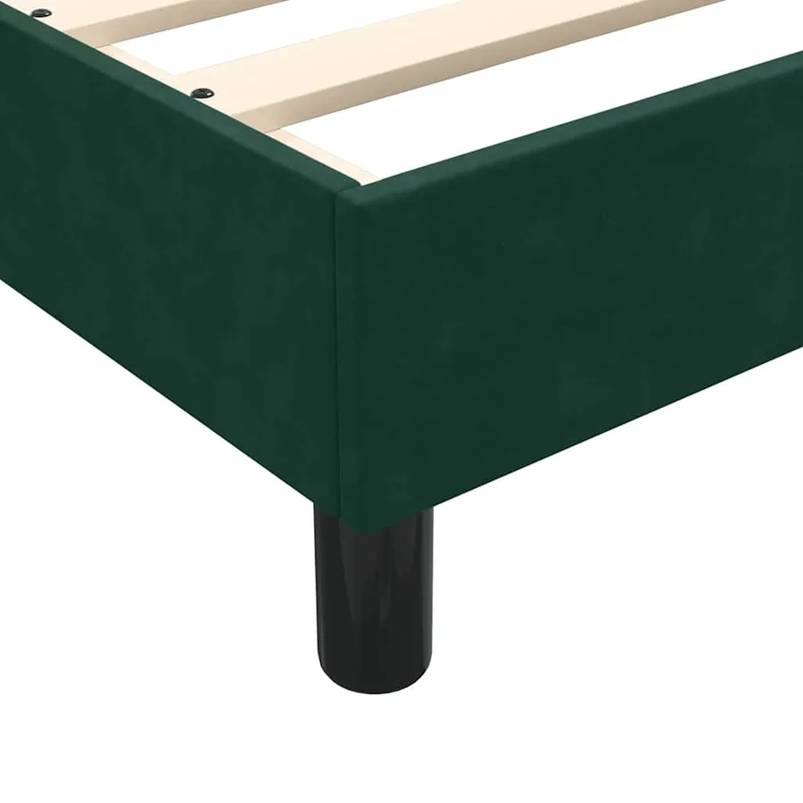 Sommier à lattes de lit et matelas et LED vert foncé 80x220 cm velours - 11