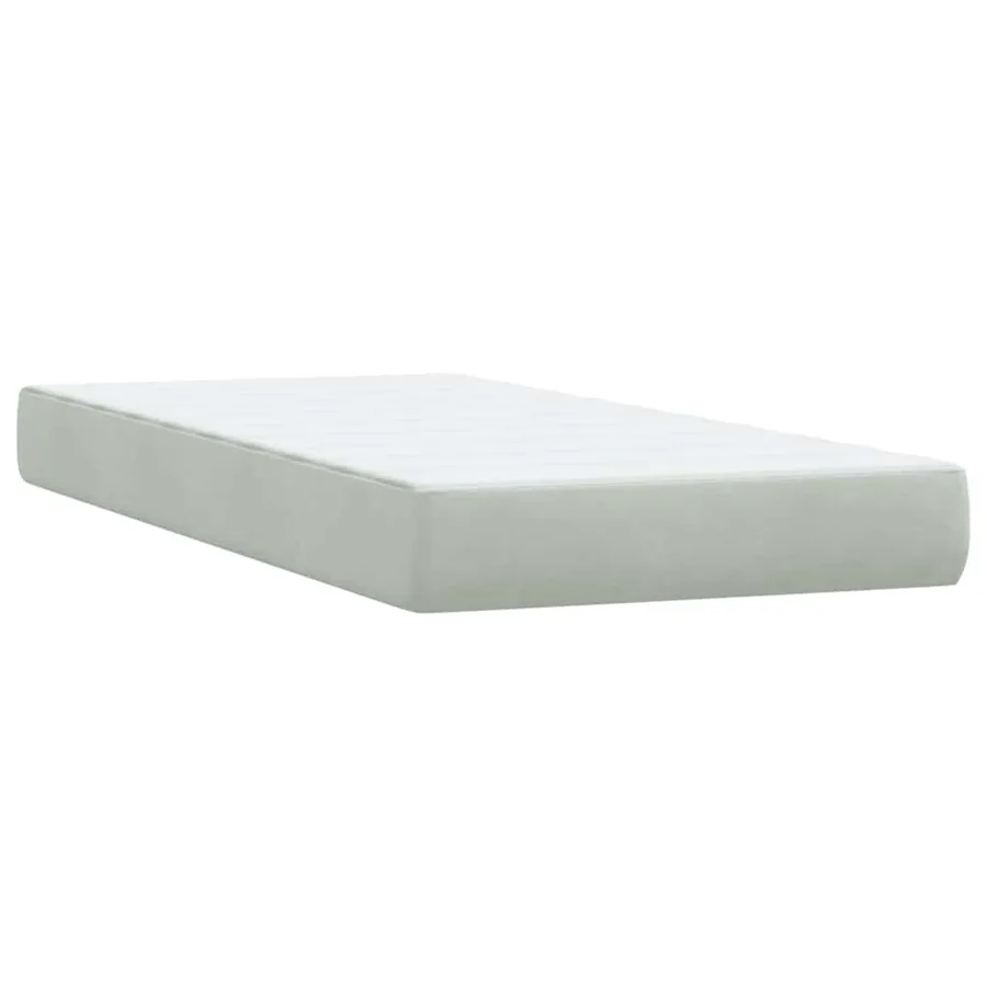 Sommier à lattes de lit et matelas gris clair 80x210 cm velours - 6