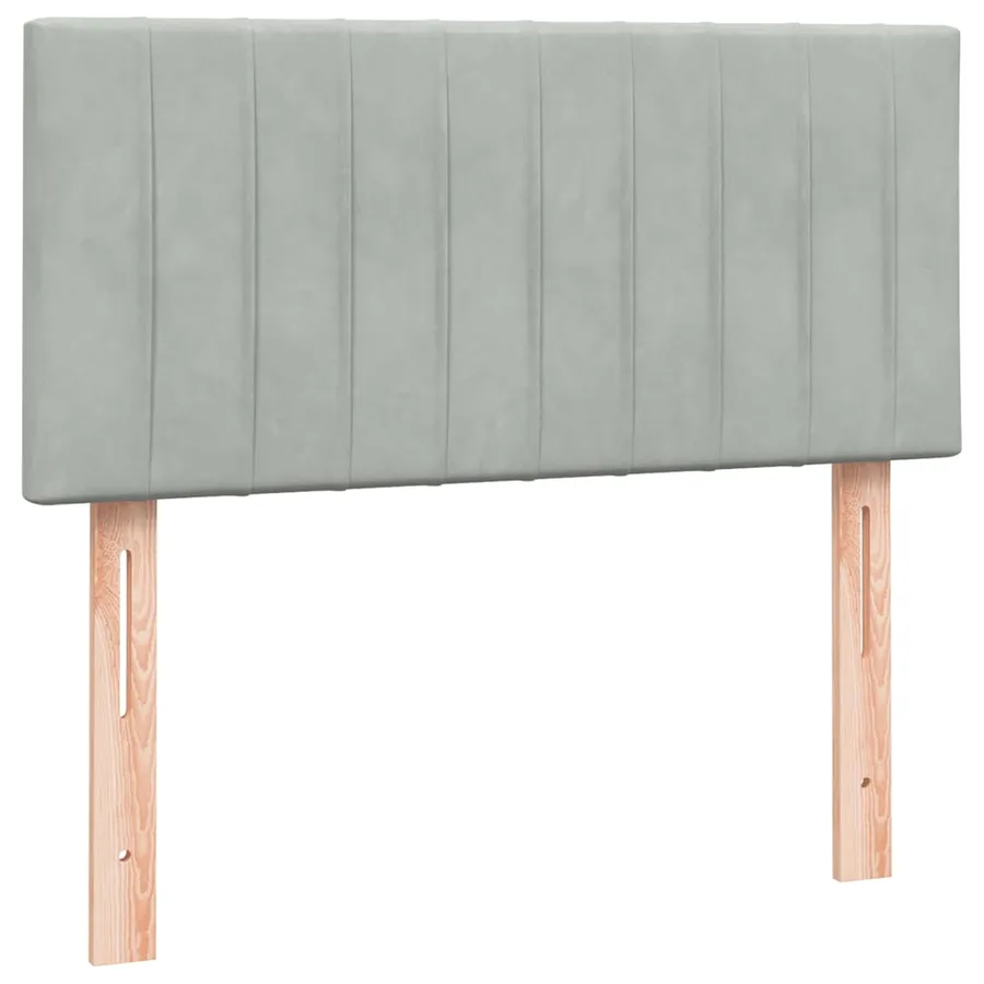 Sommier à lattes de lit et matelas gris clair 80x210 cm velours - 7