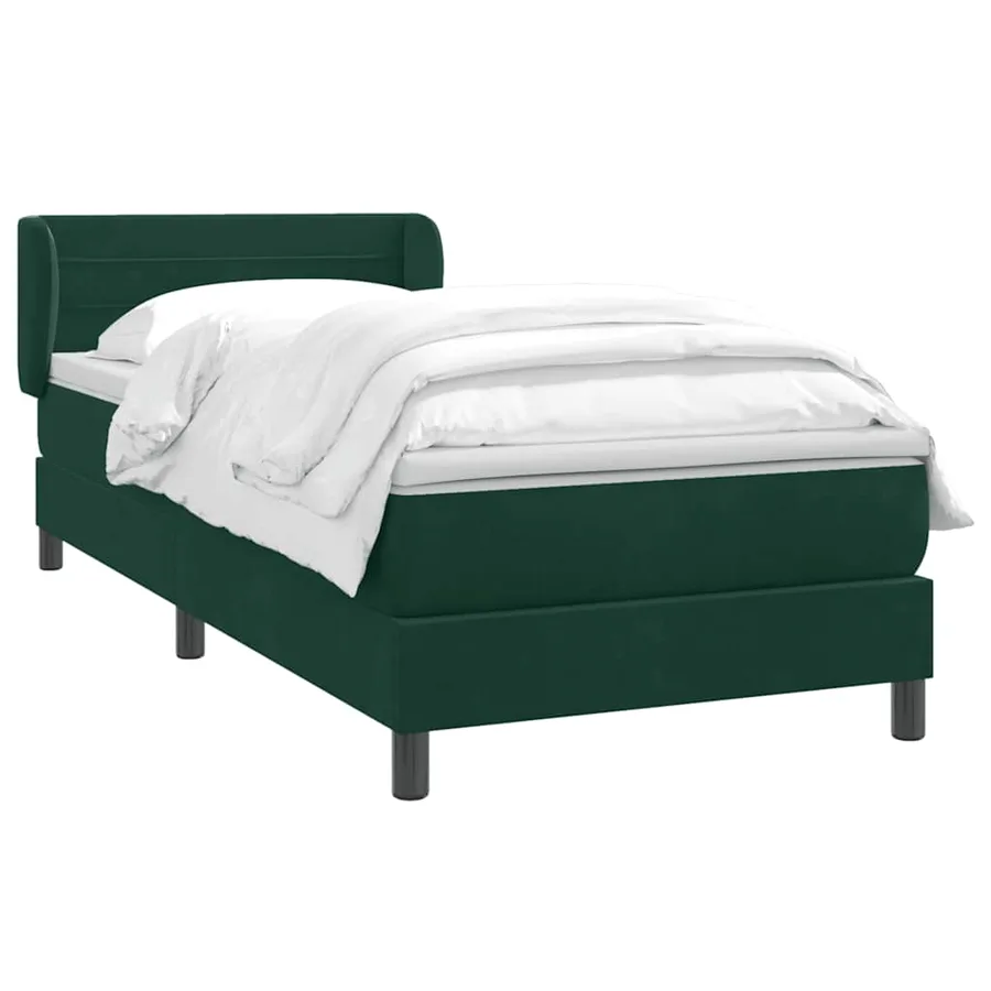 Sommier à lattes de lit et matelas vert foncé 80x220 cm velours - 3