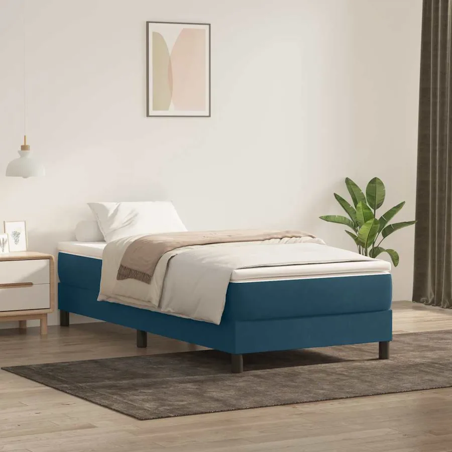 Sommier à lattes de lit sans matelas bleu foncé 80x210 cm - 4