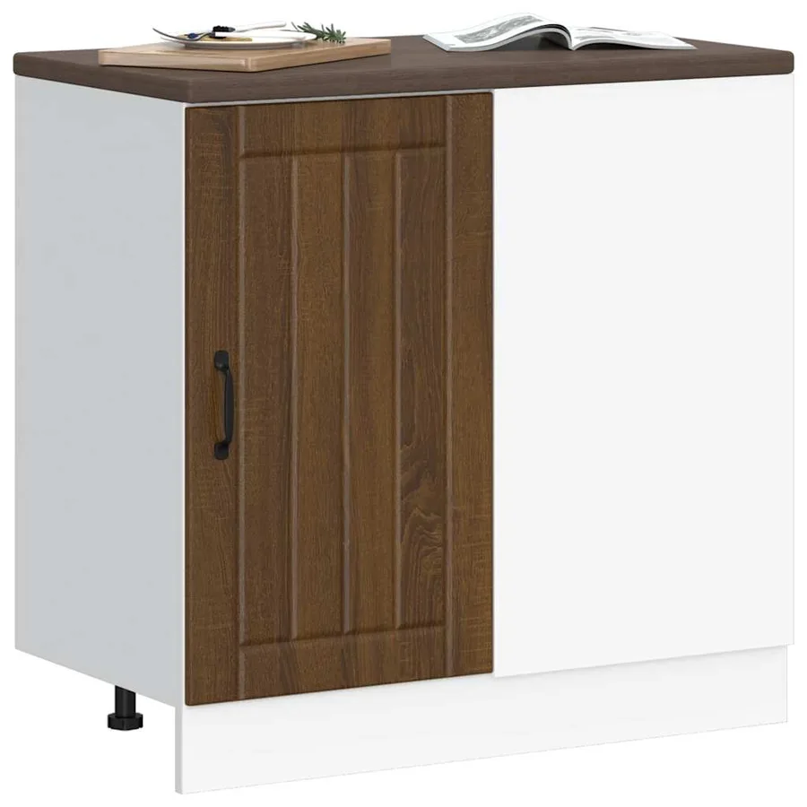 Meuble bas de cuisine Lucca chêne marron bois d'ingénierie - 3