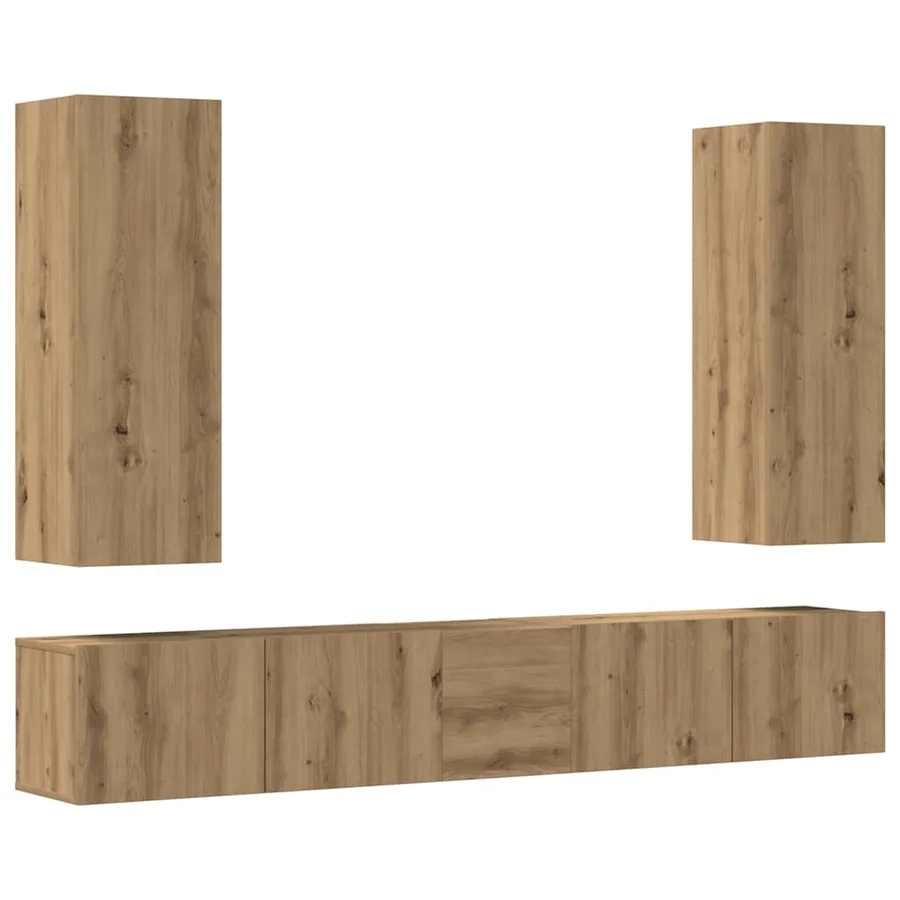 Ensemble de meuble TV mural 5 pcs chêne artisanal - 2