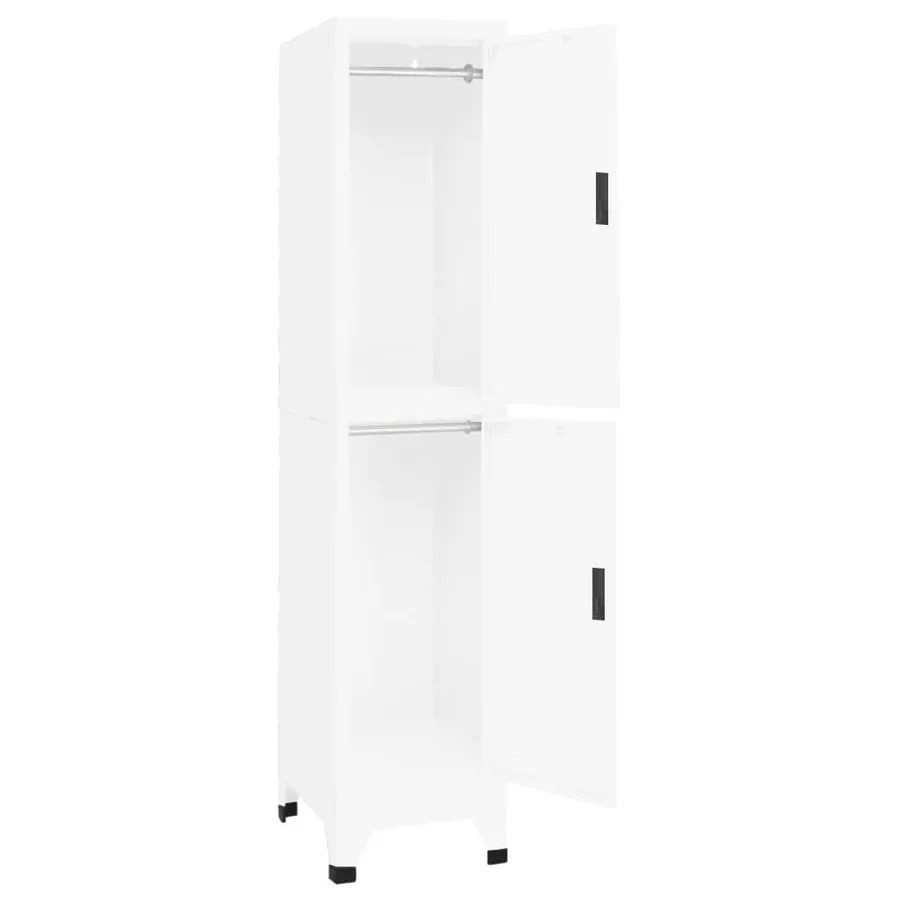 Armoire à casiers Blanc 38x45x180 cm Acier - 3