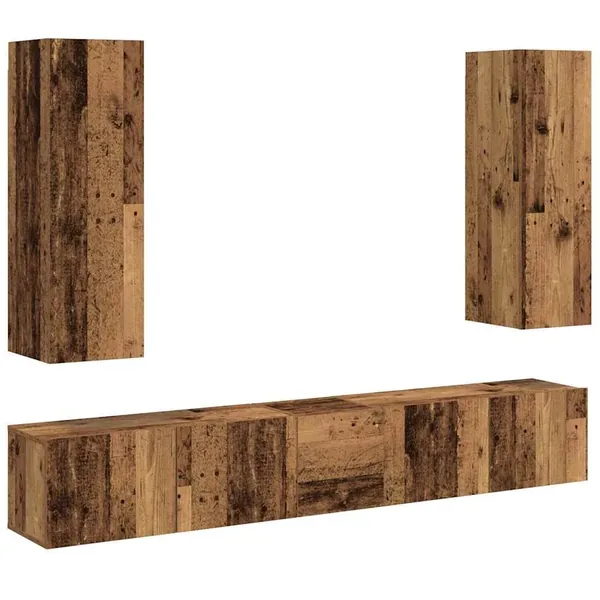 Meubles TV muraux 5 pcs vieux bois bois d'ingénierie