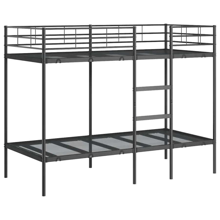 Lit superposé sans matelas noir 90x200 cm acier - 2