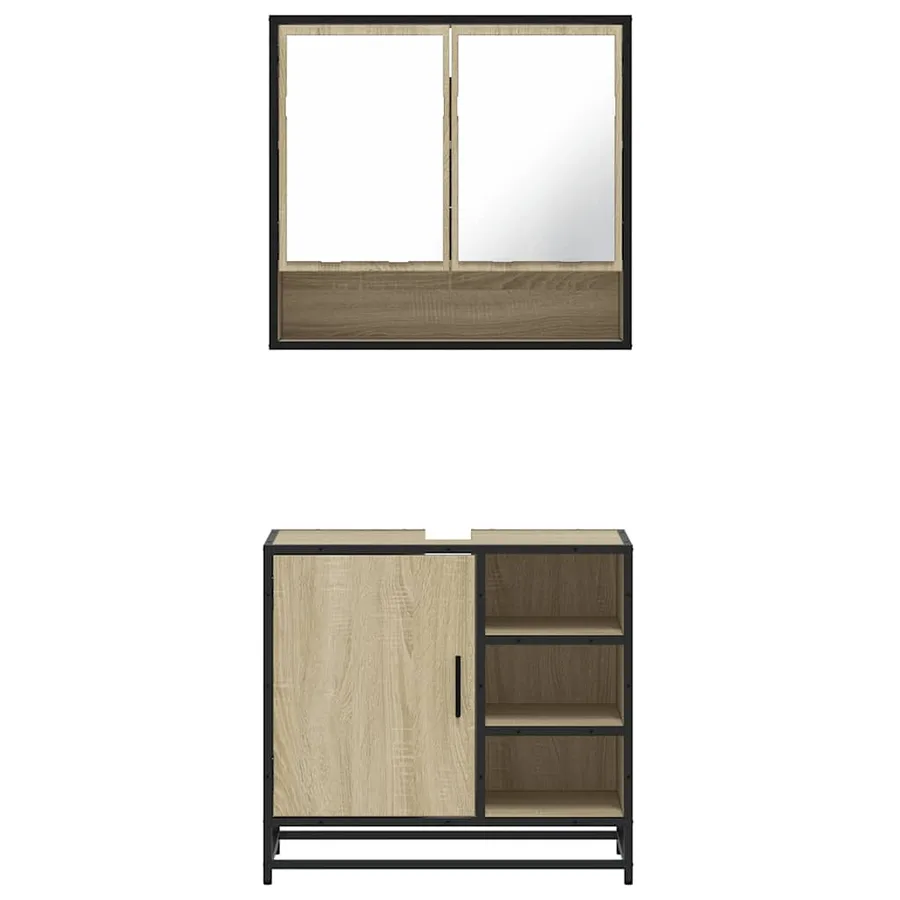 Ensemble de meubles de salle de bain 2 pcs chêne sonoma - 5