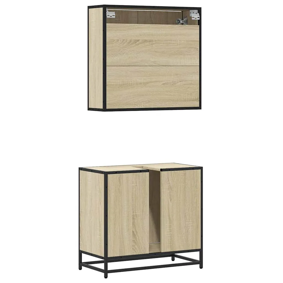 Ensemble de meubles de salle de bain 2 pcs chêne sonoma - 7