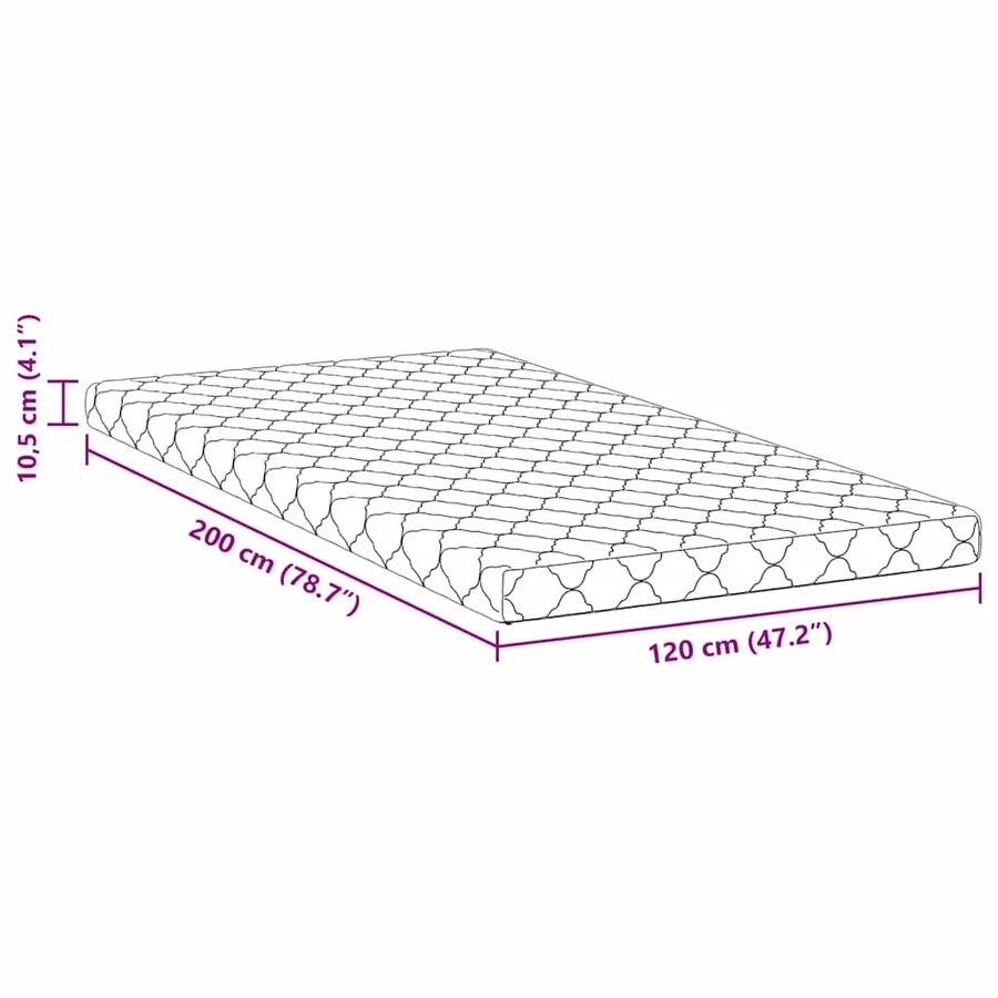 Matelas Blanc 120 x 200 cm Tissu jacquard - 11
