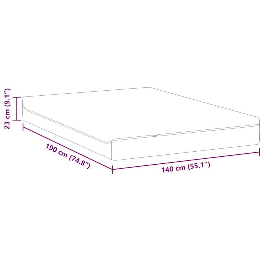 Matelas Blanc et Gris 140 x 190 cm Tissu jacquard - 12