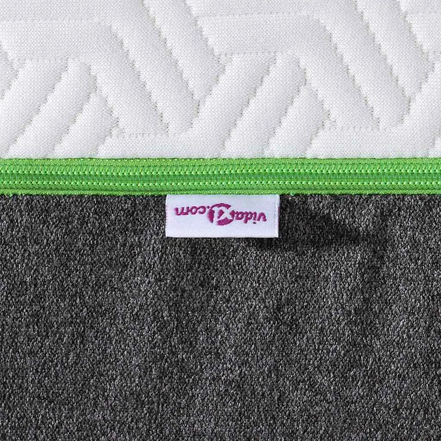 Matelas Blanc et Gris 140 x 190 cm Tissu jacquard - 9