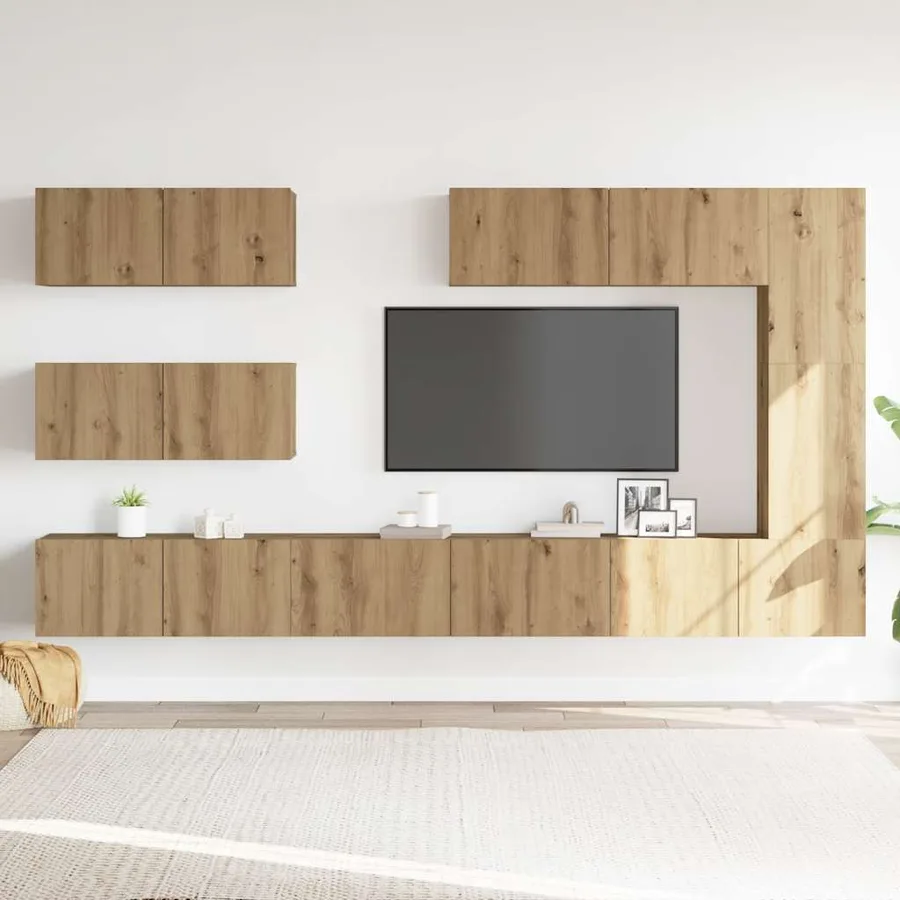 Ensemble de meuble TV mural 7 pcs chêne artisanal - 3
