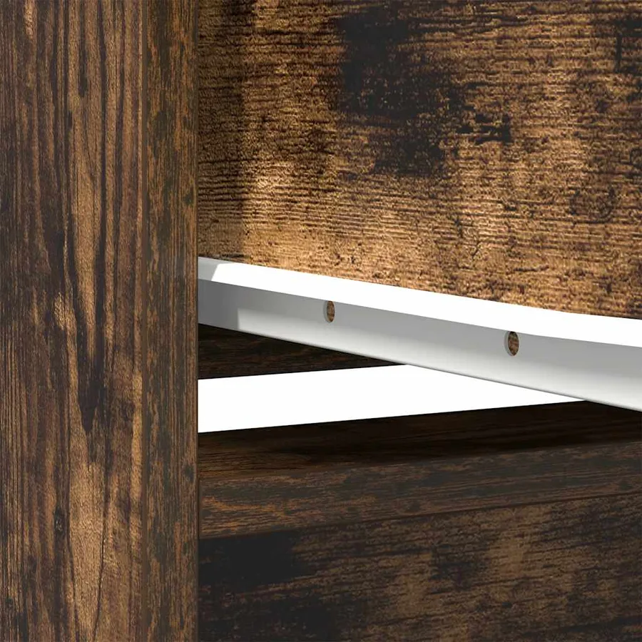 Armoire avec tiroir chêne fumé 55,5x34x119,5 cm bois ingénierie - 10