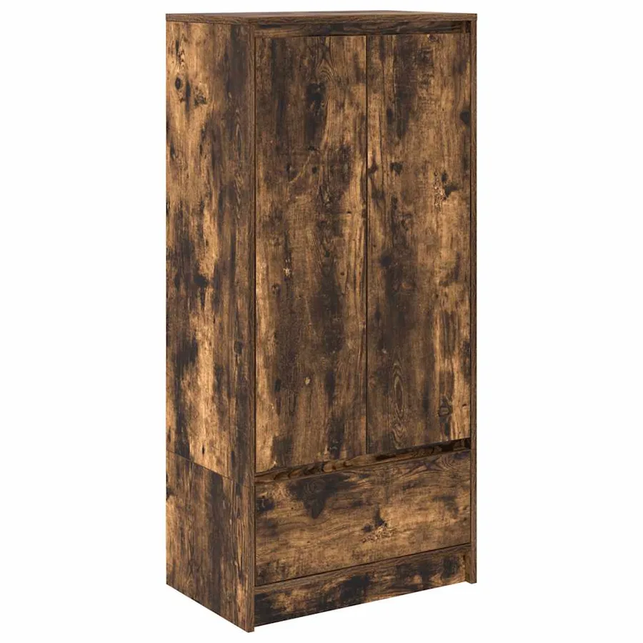 Armoire avec tiroir chêne fumé 55,5x34x119,5 cm bois ingénierie - 2