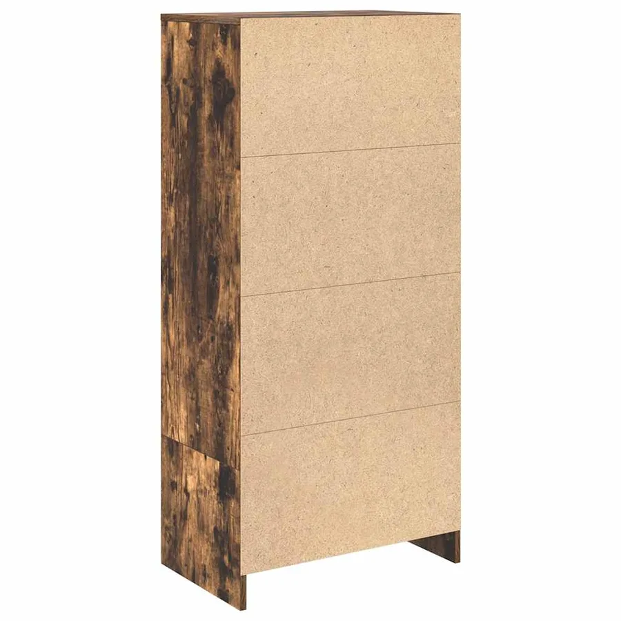 Armoire avec tiroir chêne fumé 55,5x34x119,5 cm bois ingénierie - 8