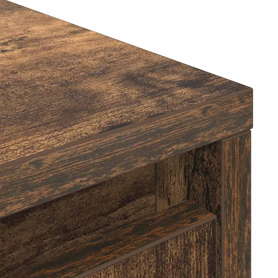 Armoire avec tiroir chêne fumé 55,5x34x119,5 cm bois ingénierie - 9