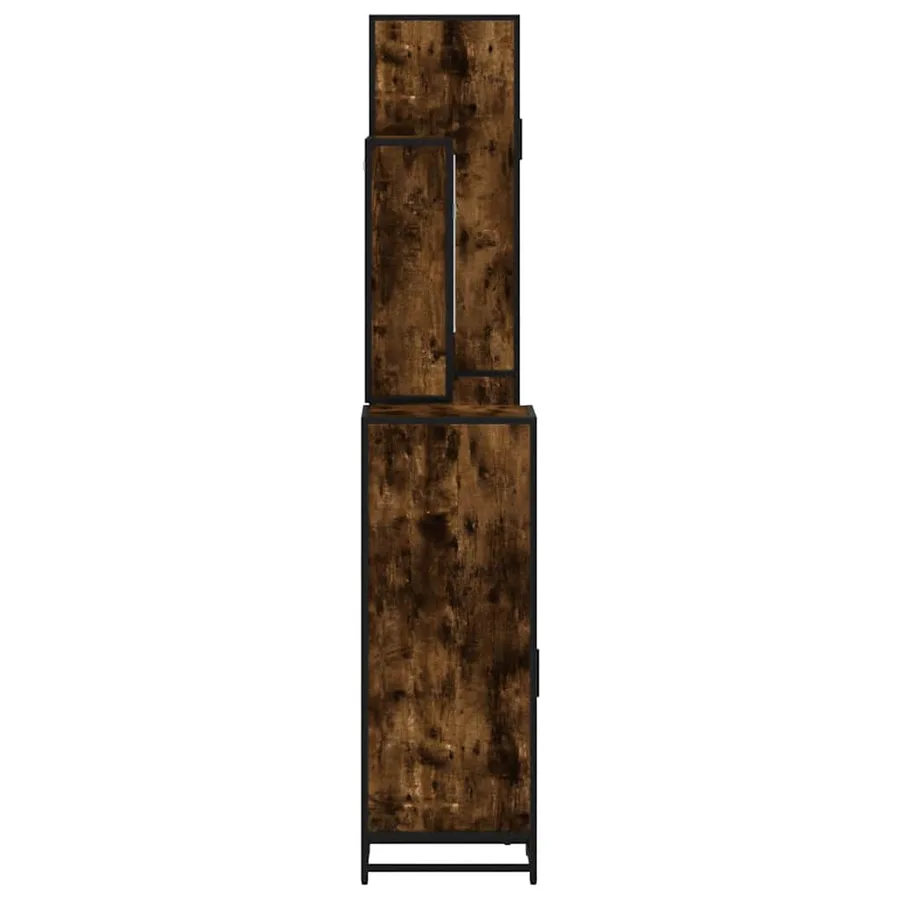 Ensemble meubles salle de bain 4 pcs chêne fumé bois ingénierie - 7