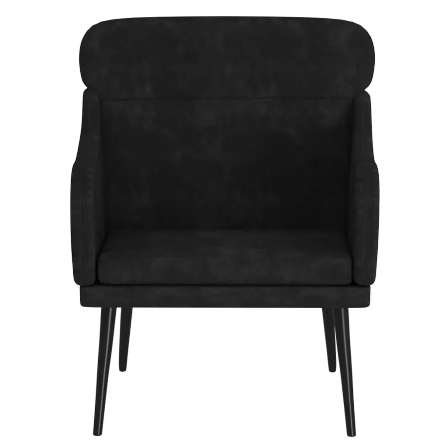Fauteuil Noir 63x76x80 cm Velours - 3
