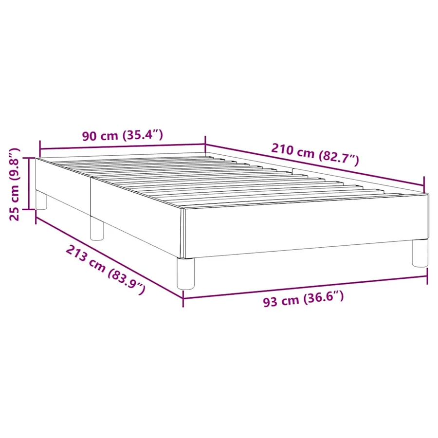 Cadre de lit sans matelas vert foncé 90x210 cm velours - 10