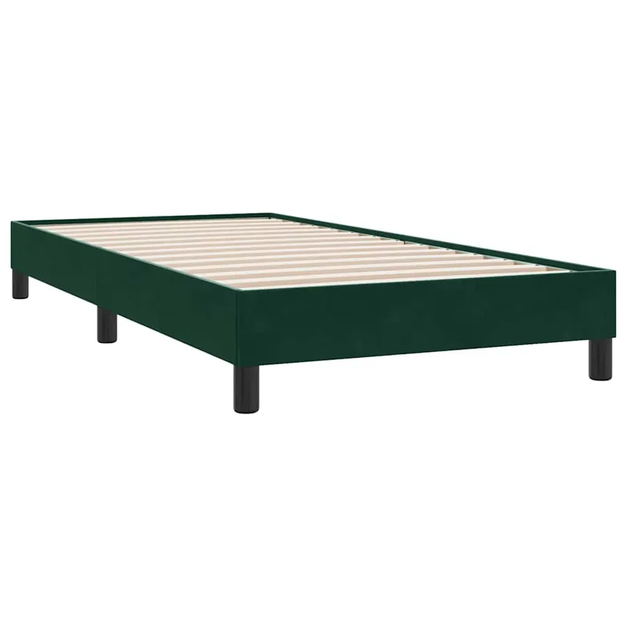 Cadre de lit sans matelas vert foncé 90x210 cm velours - 7