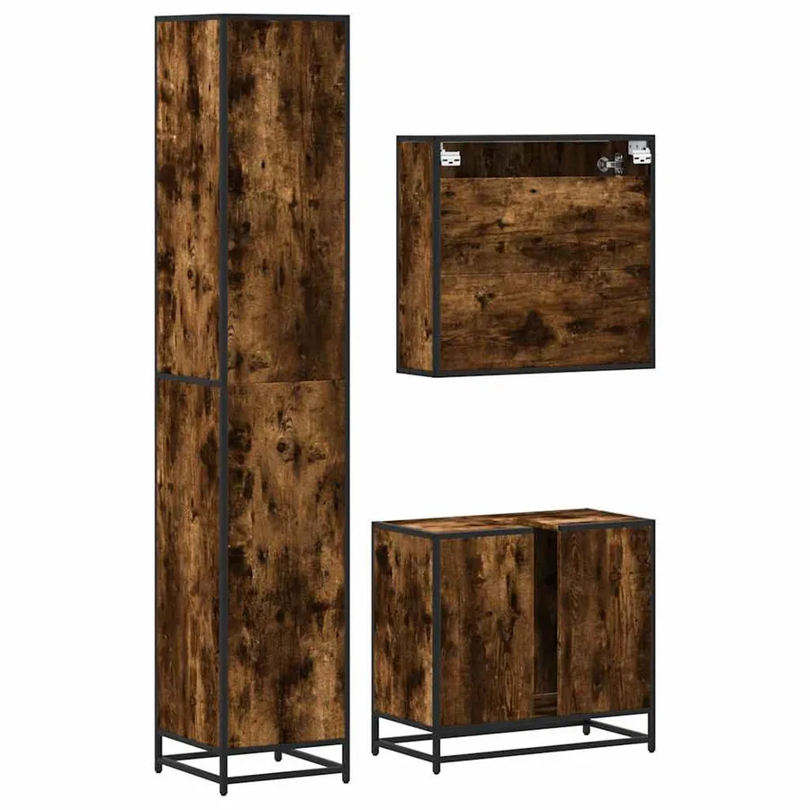 Ensemble de meubles de salle de bain 3 pcs Chêne fumé - 7