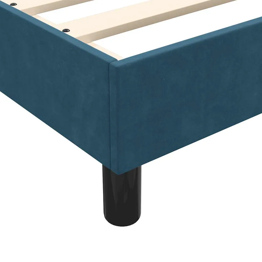 Sommier à lattes de lit et matelas bleu foncé 90x210 cm velours - 10