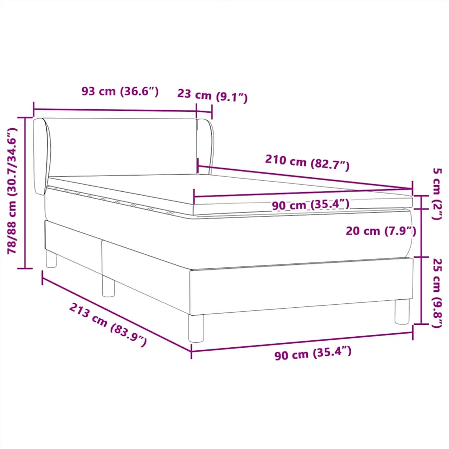 Sommier à lattes de lit et matelas vert foncé 90x210 cm velours - 12