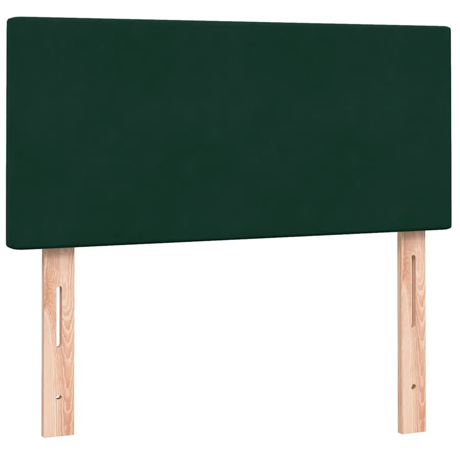 Sommier à lattes de lit et matelas vert foncé 90x210 cm velours - 7